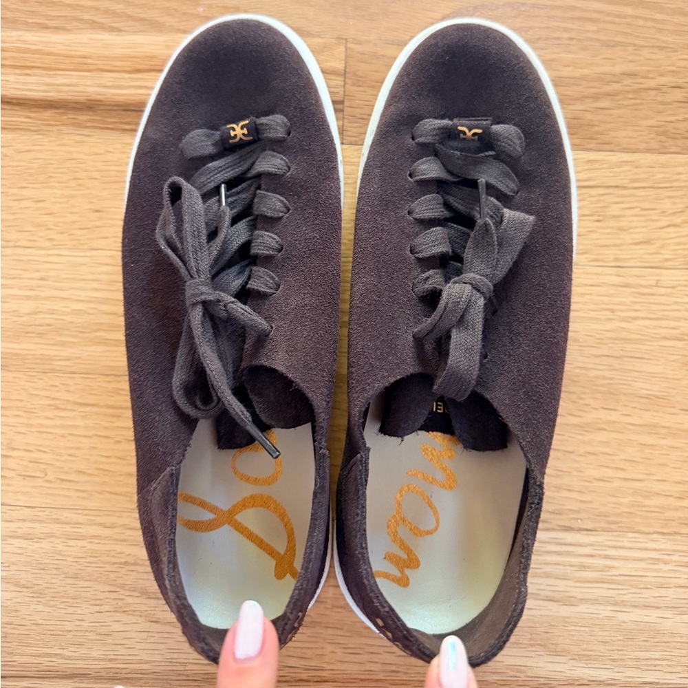 Sam Edelman Dark Brown Suede Men's Lace-Up Sneakers